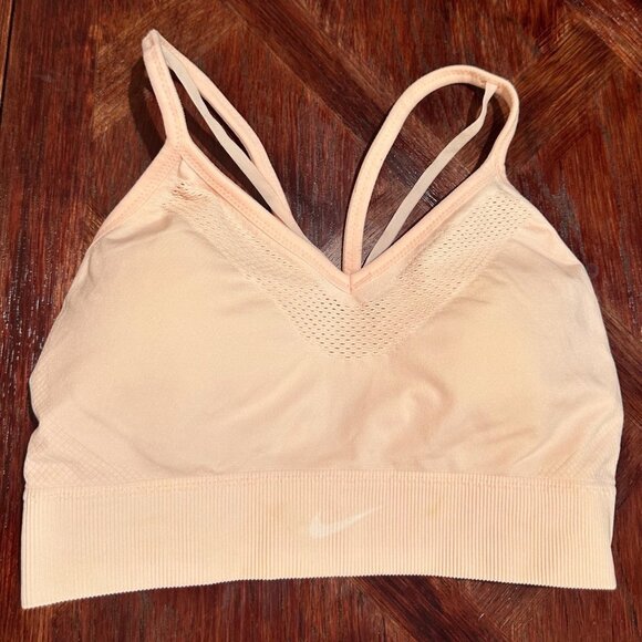 Nike Dri-Fit Sports Bra M Peach Racerback - Picture 1 of 7